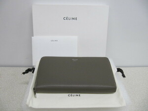 良好品！ CELINE ラウンドファスナー ウォレット グレージュ イエロー ベージュ セリーヌ 財布 長財布