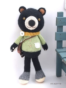  no.2372　Black Bear　ハンドメイド　あみぐるみ　くま