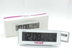 【z29920】新品・未使用品 ベルソムラ SEIKO セイコークロック 電波目覚まし時計 SQ937W 動作確認済み 格安スタート