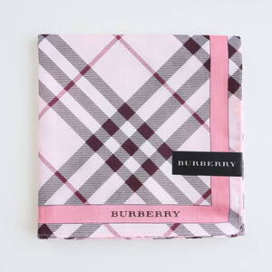 ■未使用　BURBERRY バーバリー　大判　ハンカチ　チェック　ピンク■