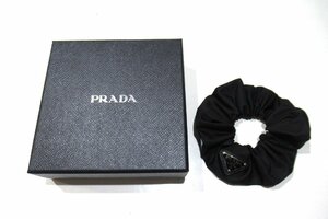 【美品】プラダ PRADA Re nylon シュシュ ブラック ヘアアクセサリー ヘアゴム BOX付 ランクSA BRB・バッグ・財布