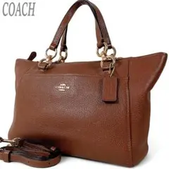 COACH コーチ ハンドバッグ 2way ショルダーバッグ 肩掛け ブラウン