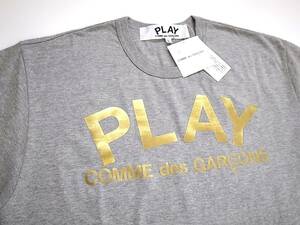 PLAY COMME des GARCONS ゴールドプリント ロゴTシャツ sizeL