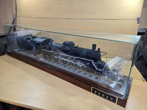 【S】C57 蒸気機関車　STEAM LOCOMOTIVE クリアケース付き　アンティーク　オブジェ