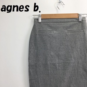 【人気】agnes b./アニエスベー 膝丈 タイトスカート ブラック サイズ1/S2601