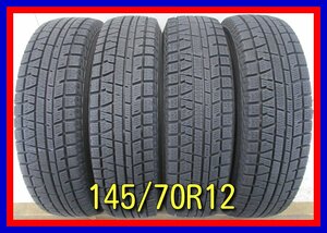 ■中古タイヤ■　145/70R12 69Q YOKOHAMA iceGUARD iG50PLUS トゥデイ プレオ アルト ミラ等 冬タイヤ スタッドレス 激安　送料無料　U879