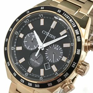 超美品 CITIZEN シチズン Eco-Drive エコドライブ 腕時計 CA4203-54E B620-R005766 ソーラー クロノグラフ ゴールド カレンダー 動作確認済