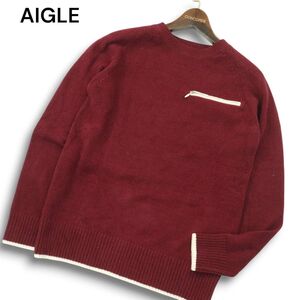 AIGLE エーグル 秋冬 モールヤーン★ ウール混 プルオーバー ニット セーター Sz.S レディース アウトドア　A4T12918_C#K