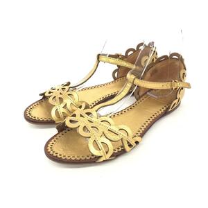 ◆TORYBURCH トリーバーチ サンダル 8M◆ ゴールドカラー レディース 靴 シューズ shoes