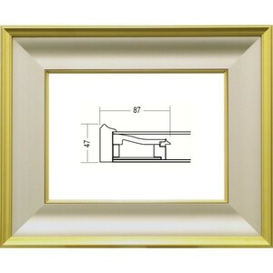 額縁　油絵/油彩額縁 木製フレーム 3407 アクリル付 サイズ SM 金泥 ( ゴールド マッド)