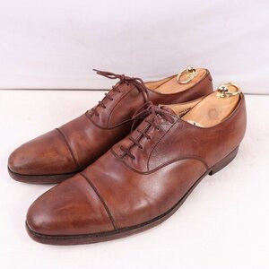 クロケット＆ジョーンズ製 10 1/2 E CROCKETT&JONES HALLAM ハラム キャップトゥ ブラウン 茶 イングランド製 英国性 革靴 中古 ds4699