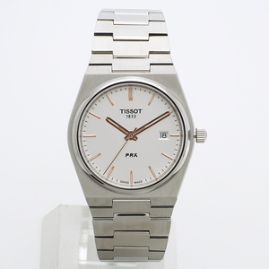 ほぼ新品 TISSOT ティソ 腕時計 PRX ピーアールエックス T137.410.11.031.00 クォーツ ウォッチ ホワイト文字盤 