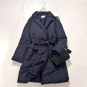 49AV. junko shimada ジュンコシマダ　ステッチレス　ダウンチェスターコート　ダウンコート　レディース　Lサイズ　ネイビー　紺色