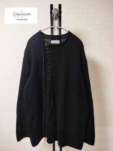 Yohji Yamamoto POUR HOMME/ヨウジヤマモトプールオム/LEATHER STRING Knit Sweater/レースアップレザーニット/豚革/本革/SIZE 3