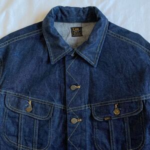 1wash! 70s Lee 101-J デニムジャケット 46 USA製 ビンテージ リー Gジャン 101J 濃紺 リジット 40s 50s 60s