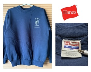 美品！古着 90s ヴィンテージ Hanes ヘインズ★ ST.MARY カレッジスウェット/S/ネイビーカラー