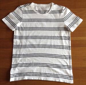 無印良品♪M ♪ホワイト地♪ボーダー柄♪Tシャツ♪Muji