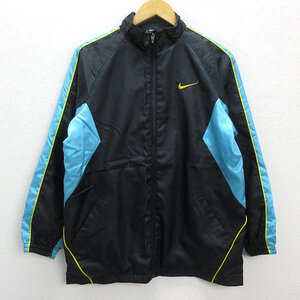 k■ナイキ/NIKE ジュニア ウォームアップジャケット/トレーニングウェア【L】紺/KIDS■132【中古】