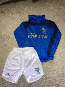 子供用　アスレタ ATHLETA 上下セット ジャージ チャック破損　140 ショートパンツ　短パン　130 サッカー　フットサル　ジュニア　キッズ