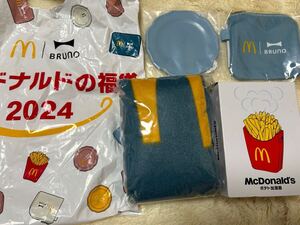 ☆新品☆ マクドナルド☆福袋☆2024☆ BRUNO☆ コインポーチ☆ ブランケット☆ ミニプレート☆ポテト型加湿器☆4点セット☆