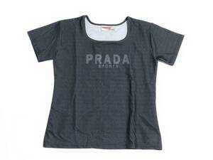 PRADA SPORTS プラダスポーツ ビッグロゴ Tシャツ カットソー 半袖 デカロゴ 黒 ブラック