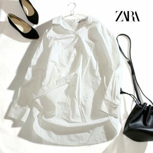 ZARA ザラ ゆったり 春 夏 ロングシャツ ブラウス BIGシャツ ビッグシャツ S ホワイト 白