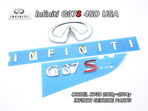 スカイラインV36セダン【INFINITI】インフィニティG37S純正USエンブレム-リア3点セット/USDM北米仕様USAタイプS.SPスポーツSportグレード