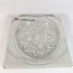 【状態良好/直径34㎝】石塚硝子株式会社 ADERIA GLASS JAPAN アデリアガラス アデリアグラス 大皿 皿 プレート ポインセチア 硝子食器