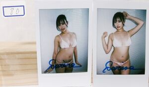 柏木さりな プロローグ 特典直筆サイン入り生チェキ 現場写真 白ビキニ 2枚セット 80