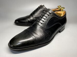 【即決】Santoni サントーニ ◆ ストレートチップ 黒　6 1/2 約25.0㎝　ビジネスシューズ