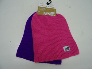 elm company エルム beanie ビーニー ニット帽 2個 2pack pink/purple SALE 30%OFF