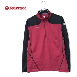 1D2767-N◆良品◆ Marmot マーモット Climb Speed L/S Zip ファーストレイヤー カットソー ◆sizeM レッド 赤 ポリエステル100