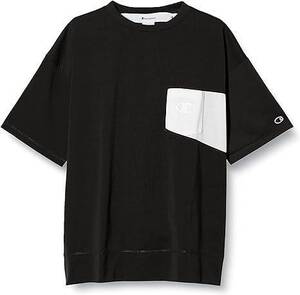 58%OFF 新品■チャンピオン ビッグシルエット 半袖 Tシャツ Mサイズ ブラック ポケット付き Cロゴプリント C3-P359 メンズ オーバーサイズ