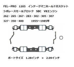 シボレー インテークマニホールド ガスケット インマニ ＦＥＬＰＲＯ スモールブロック Ｖ８ ＧＭ 1955～1985年