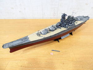 ◎ジャンク プラモデル 戦艦模型 戦艦 大和/JAPANESE BATTLE SHIP YAMATO 完成品 全長約74cm スタンド付き 詳細不明 破損・欠損あり ＠120