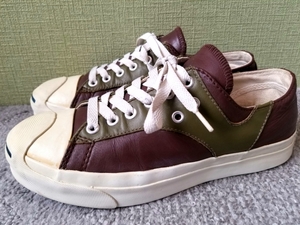 98年製 converse コンバース ジャックパーセルラリー 茶×オリーブ 25cm 90年代 90s レザー // オールド ビンテージ USA生産期