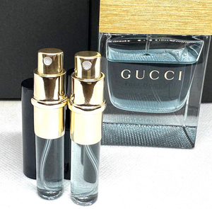 ★グッチ香水・GUCCI POUR HOMME II EDT.3.5ml入Spray×2本のみ総計7ml(※画像前方左側の小(黒色)スプレー2本のみ)・未使用/廃盤/入手困難