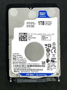 【送料無料】 ★ 1TB ★　WD Blue　/　WD10SPZX　【使用時間：13327 ｈ】　Western Digital Blue　良品　2.5インチ内蔵HDD/7mm SATA 