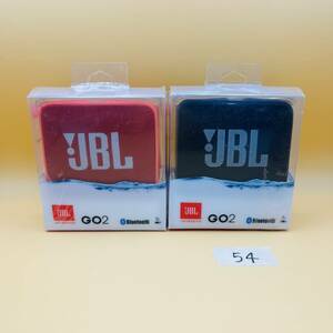 (ヤ)54 【2個セット】JBL ジェイビーエル 防水スピーカー GO2 Bluetooth バッテリー ケーブル付き コンパクト レッド ブラック