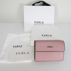 質イコー [フルラ] FURLA レザー ミニ財布 スモークピンク PBAB 105395 中古