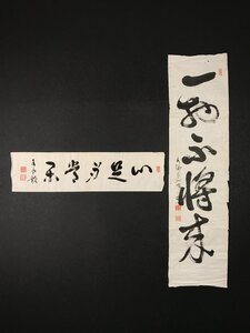 【模写】【一灯】ia3016〈椋本龍海 高木独鳳〉マクリ2枚組 書 真言宗泉涌寺 徳島の人 臨済宗永源寺管長 佐賀の人