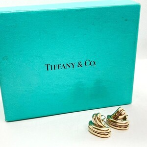 D005-SK1-558◎ TIFFANY&Co. ティファニー アクセサリー ピアス ツイストロープ 925.585 外箱付き 直径約1.7cm