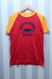 2-6874A/Champion BENTON HARBOR 半袖ラグランTシャツ トリコタグ 復刻 チャンピオン 送料200円 