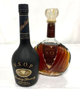 【兵庫県内限定発送】国産 お酒 未開栓 2点まとめ SUNTORY サントリー DELUXE デラックス ブランデーVSOP 現状品 カ4 