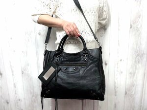 極美品 BALENCIAGA バレンシアガ ザ・シティ トートバッグ ショルダーバッグ バッグ レザー 黒 2WAY 72352