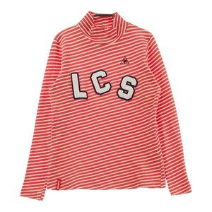 LECOQ GOLF ルコックゴルフ ハイネック 長袖Tシャツ ワッペン ボーダー柄 オレンジ系 M [240101104404] ゴルフウェア レディース