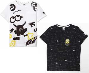 プーマ ミニオンズ コラボ キッズ 半袖Tシャツ 2枚セット 104 ホワイト ブラック 白 黒 Minions 子供用 男女兼用 ジュニア