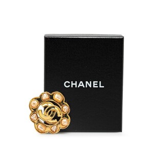 中古 シャネル ブローチ ココマーク フェイクパール ABランク 95A ヴィンテージ CHANEL【送料無料】【西神店】