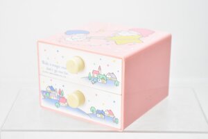 サンリオ リトルツインスターズ キキララ 小物入れ 約11×11×8cm[SANRIO][キキララ][引き出し][1986][昭和レトロ][ファンシー]H