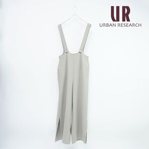 美品 ITEMS URBAN RESEARCH アイテムズ アーバンリサーチ サイドスリットワイドサロペット レディース 緑 サイズF*QC927